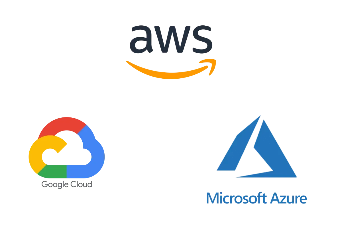 Google Cloud, Microsoft Azure, and AWS logos