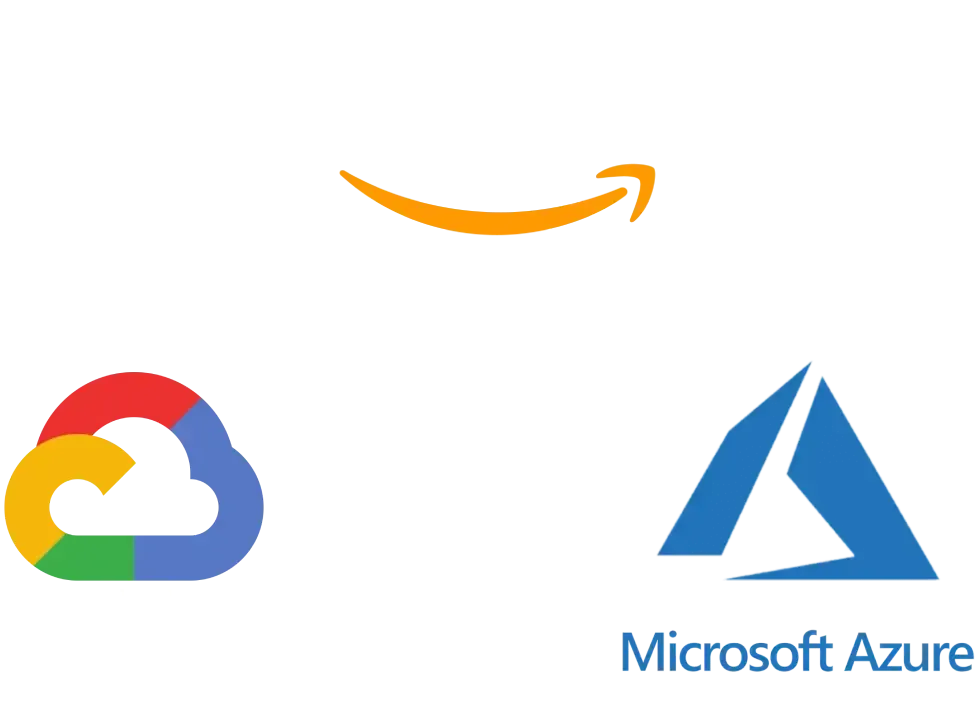 Google Cloud, Microsoft Azure, and AWS logos